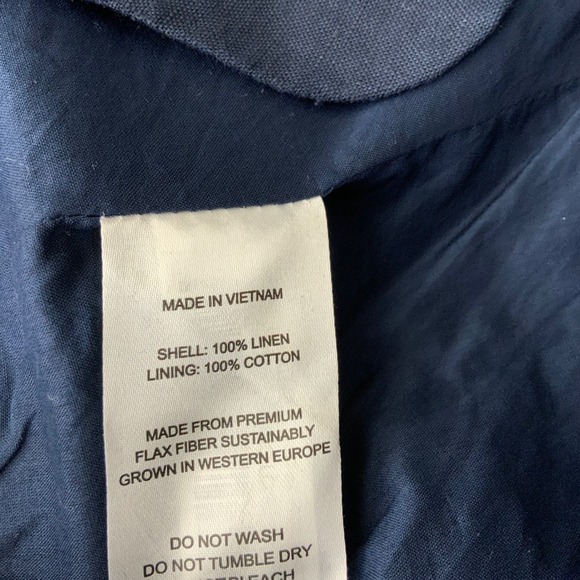 Quince 100% European Linen Structured Blazer Deep Navy Blue XL LB38846-QTCL004 - Picture 5 of 7